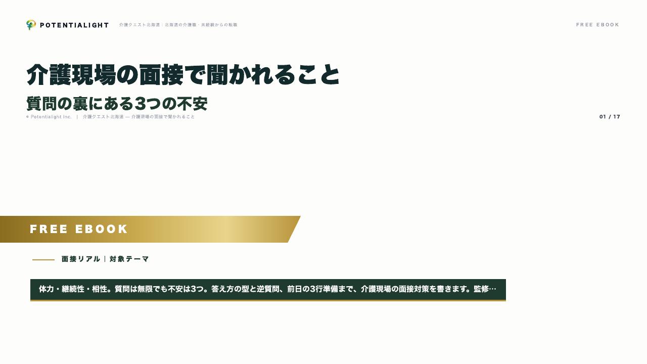 介護現場の面接 eBook表紙